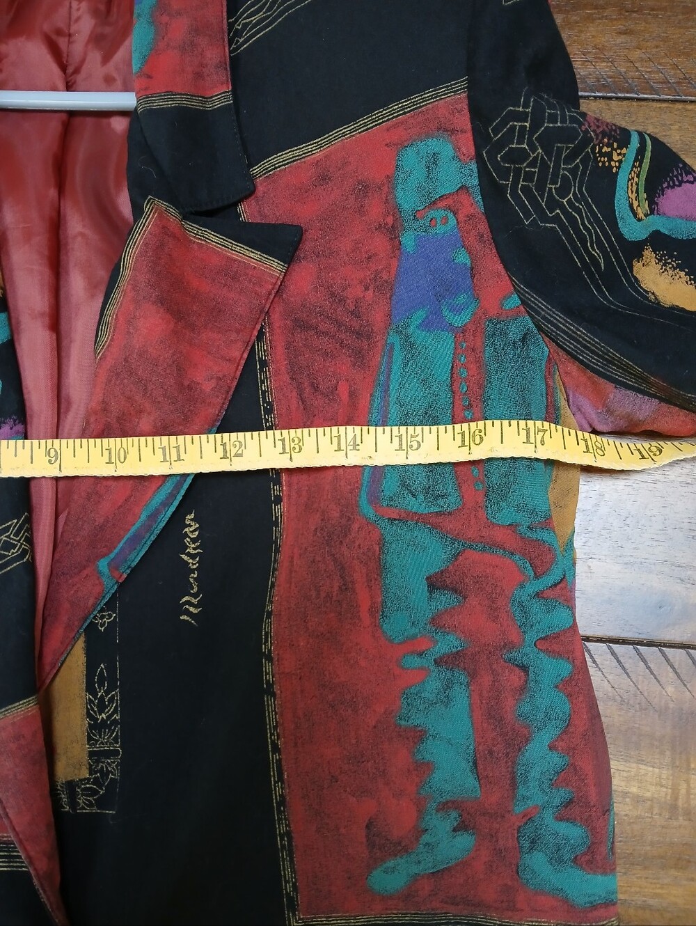 Vintage 1990s Geometric Print Blazer Jacket – Size Small - Picture 7 of 7